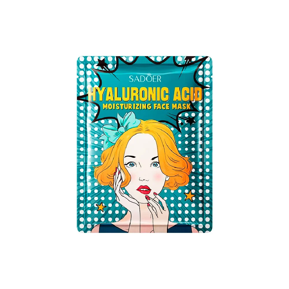 1pza Mascarilla facial hidratante sadoer con extracto de ácido hialurónico, 25g / z466 / sd07513