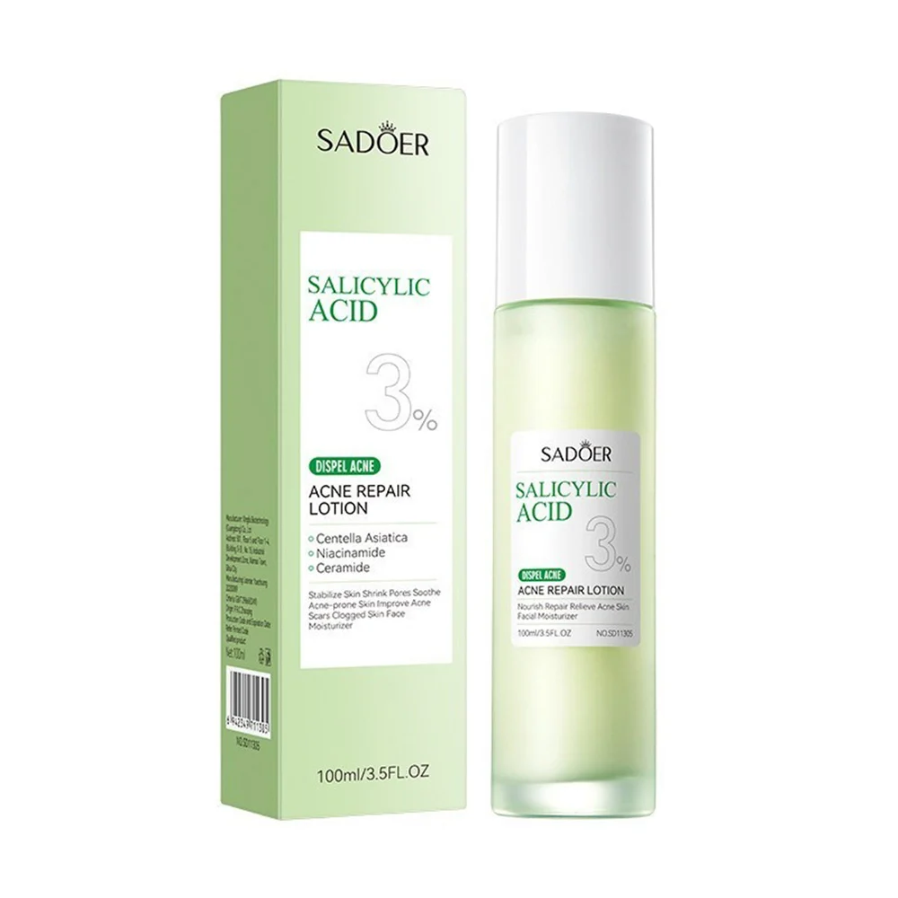 Tónico facial reparador sadoer con extracto de ácido salicílico para el acné, 100ml / sd11299