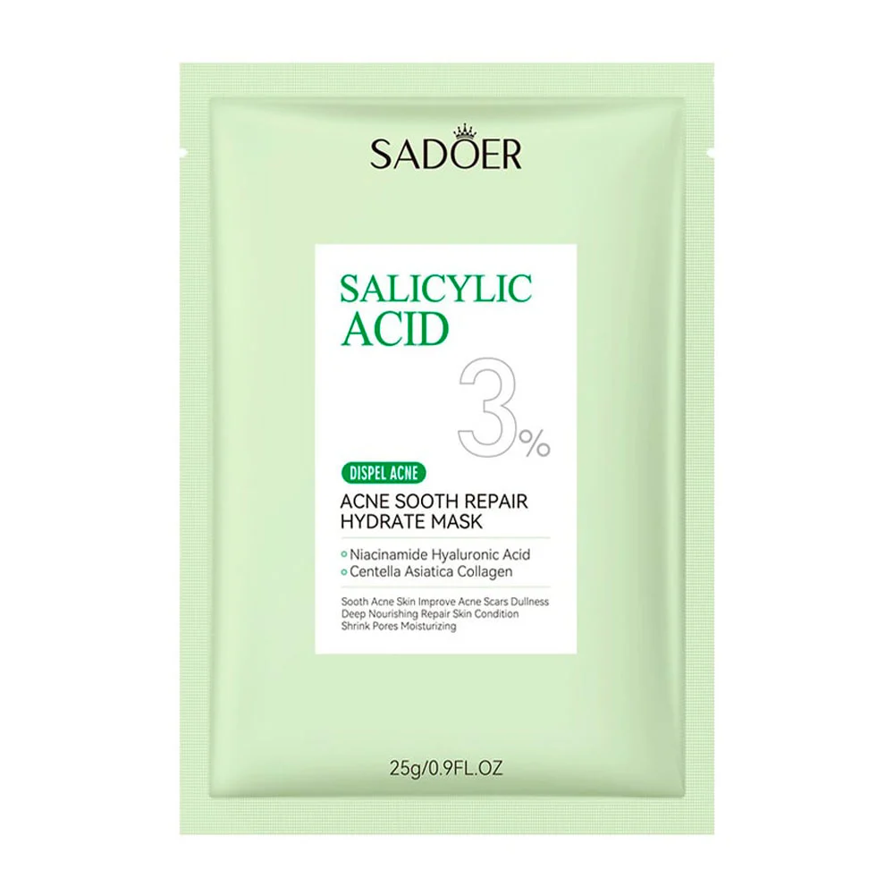 1pza mascarilla sadoer hidratante y reparadora con 3% de ácido salicílico / salicylic acid / sd12630 / acne sooth repair