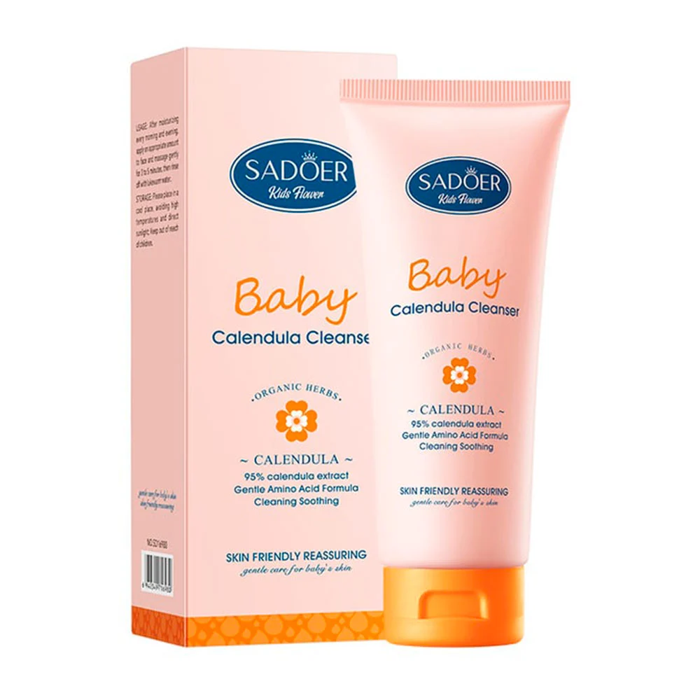 Crema facial limpiadora sadoer para niños con extracto de caléndula y aminoácidos, 100g / baby calendula cleanser / sd16980