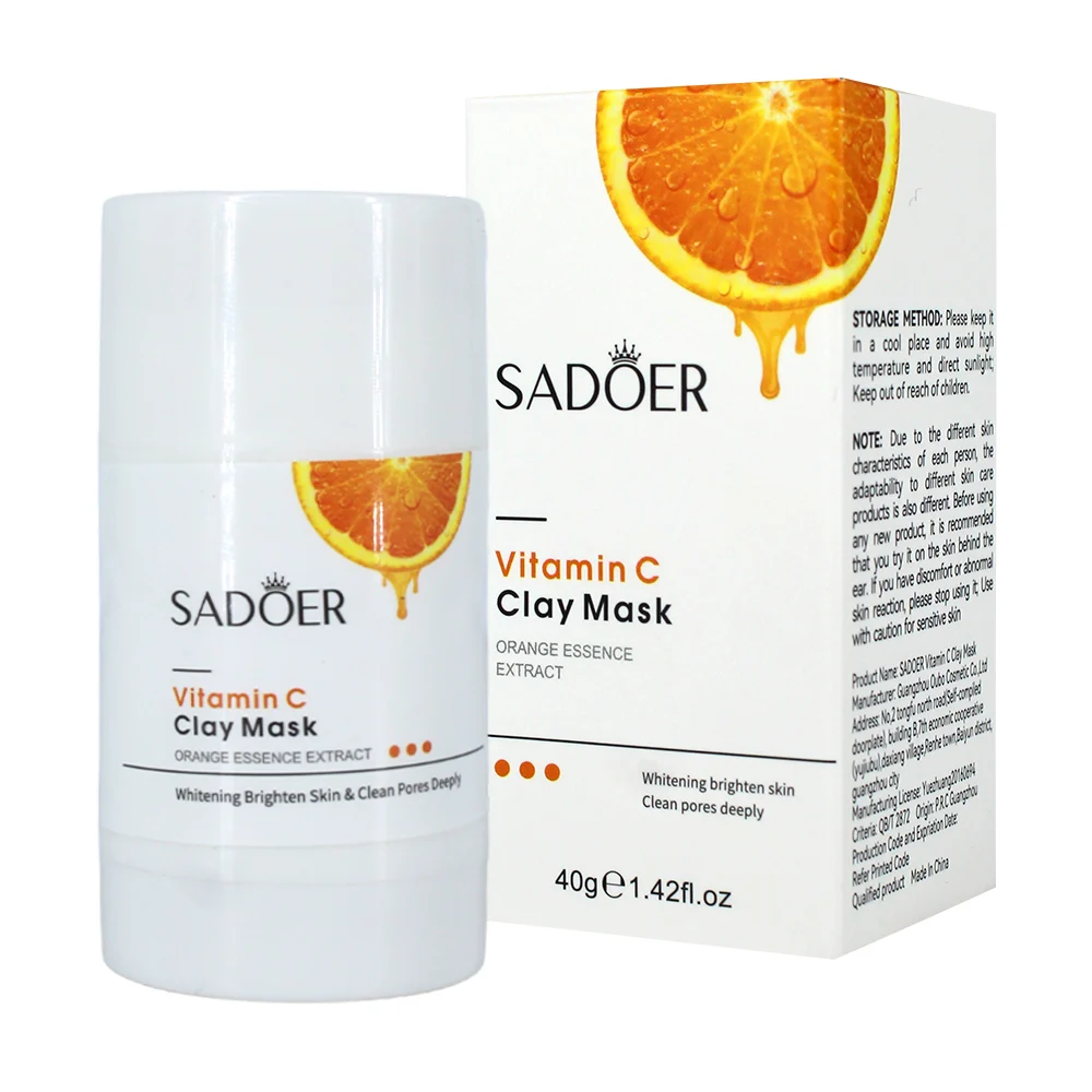 Mascarilla facial en barra sólida sadoer con vitamina c y extracto de naranja 40g / sd30953