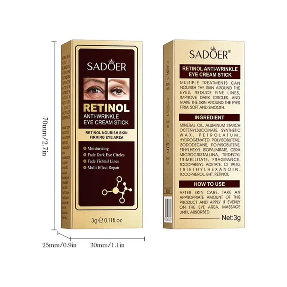 Crema en barra sadoer con extracto de retinol para el contorno de los ojos, 3g / sd33572