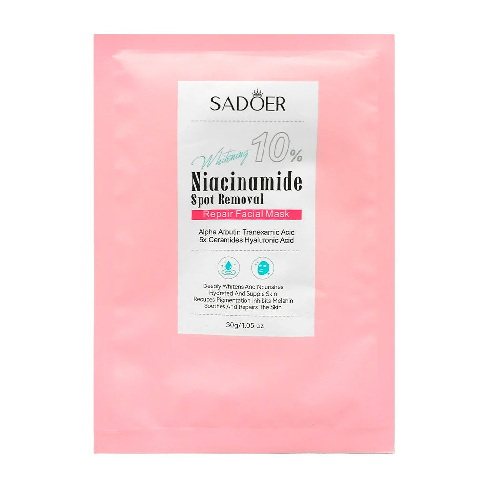 1pza Mascarilla facial blanqueadora y reparadora con ceramidas de ácido hialurónico niacinamida, 30g / sadoer