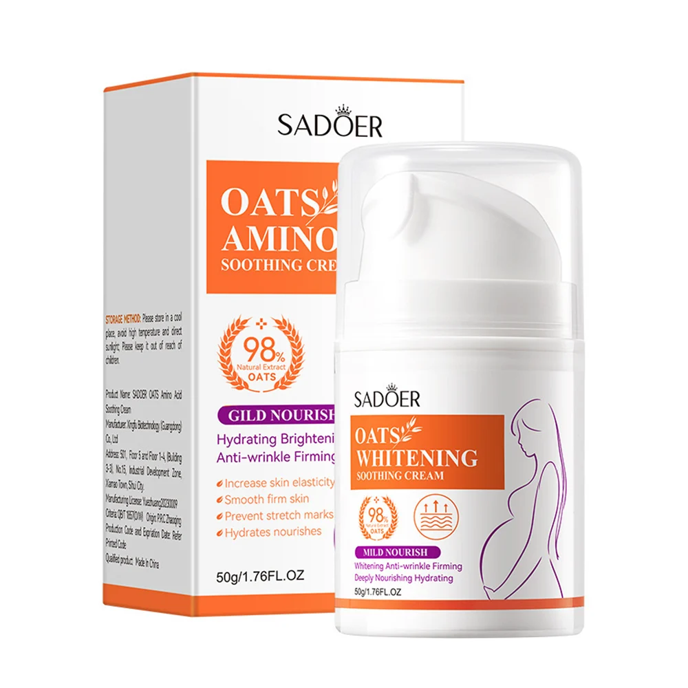Crema hidratante sadoer con efecto calmante y aminoácido de avena para prevenir estrías, 50g / sd80359