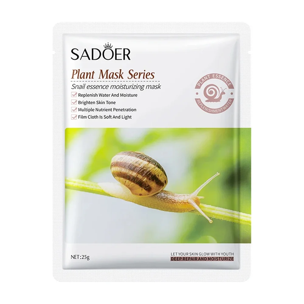 1pza Mascarilla facial hidratante con esencia baba de caracol 25g / plant mask series / sadoer