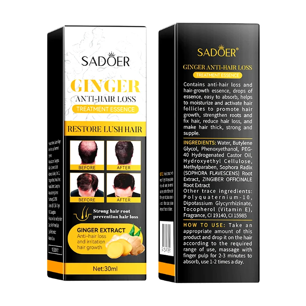 Tratamiento anticaída de cabello sadoer con extracto de jengibre, 30ml / sd89101 / sd40053g / sd40053