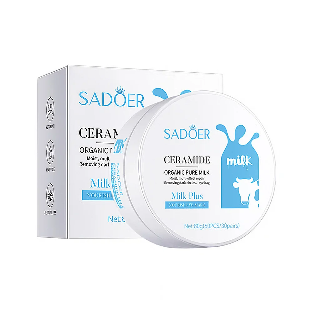 Caja con 30 pares de mascarillas para el contorno de los ojos sadoer con extracto de leche y ceramidas 80g / sd92434 / ceramide milk / eye mask