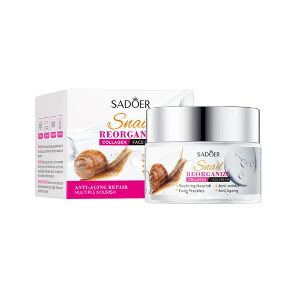 Caja 60 mascarillas sadoer para ojos con extracto baba de caracol para reparación anti edad y nutrición múltiple / snail reorganize / sd93547