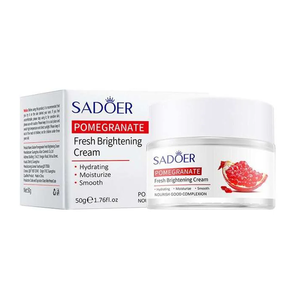 Crema iluminadora sadoer con extracto de granada para la hidratación de la piel, 50g / sd96093
