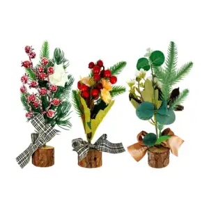 Mini árbol pino de navidad para decoración de escritorio con base de …