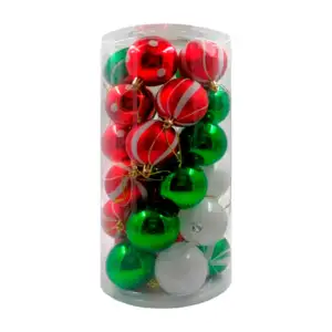 Paquete con 30 esferas navideñas en tonos metálicos, mate y con relie…