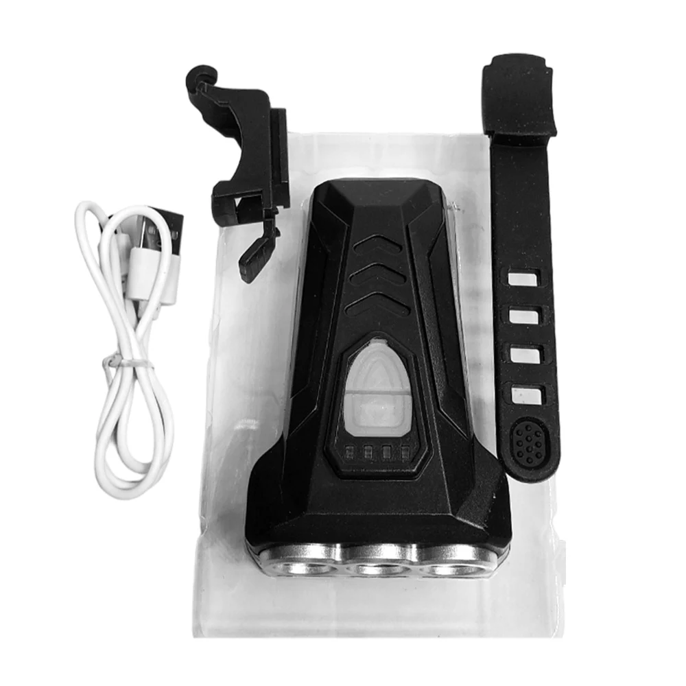 Lámpara delantera recargable con 3 leds de luz blanca para bicicleta / qx-q13 / hl-sen9606