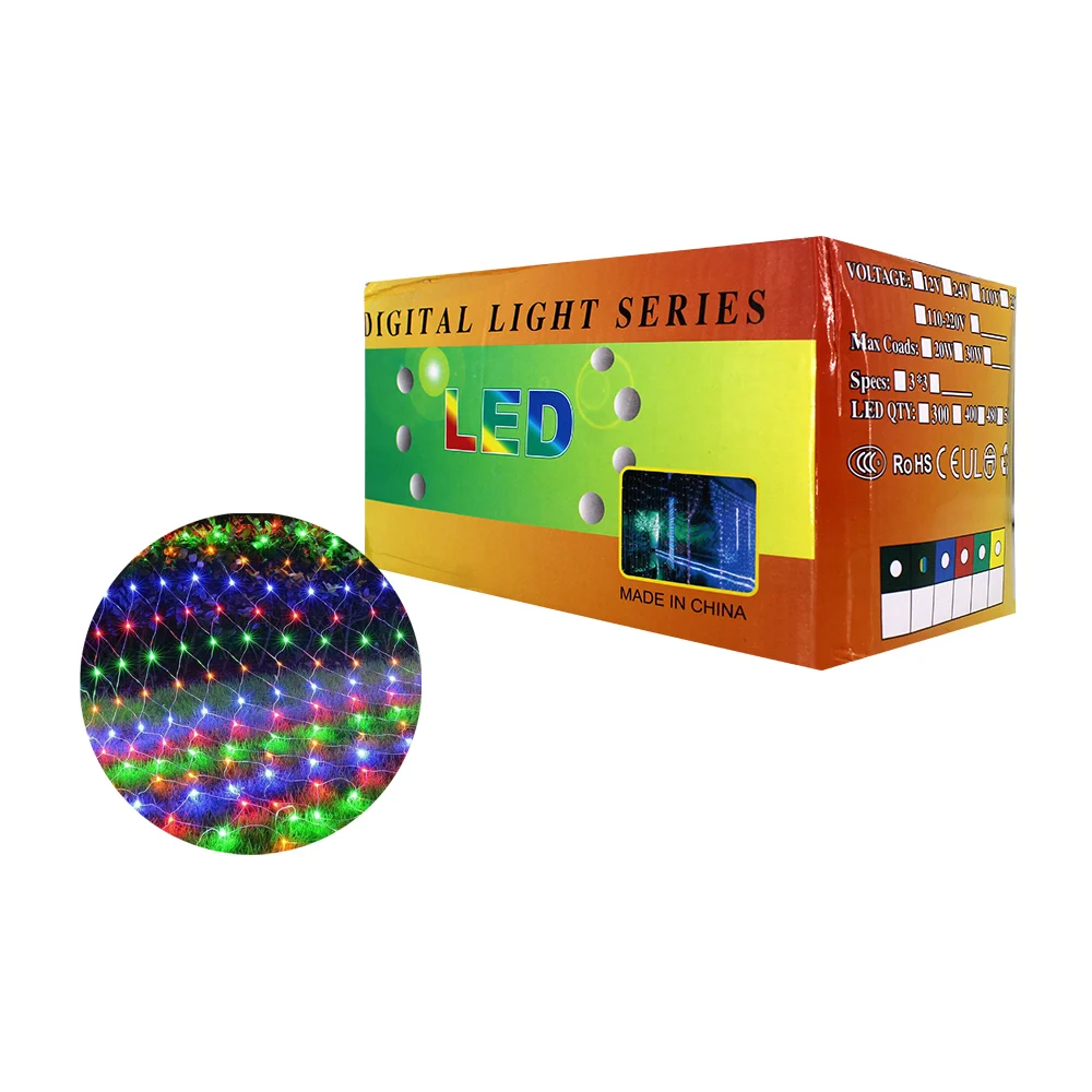 Malla tipo red de luces led rgb 4 x 6m con enchufe y regulador de luz / digital light series / sf-2248