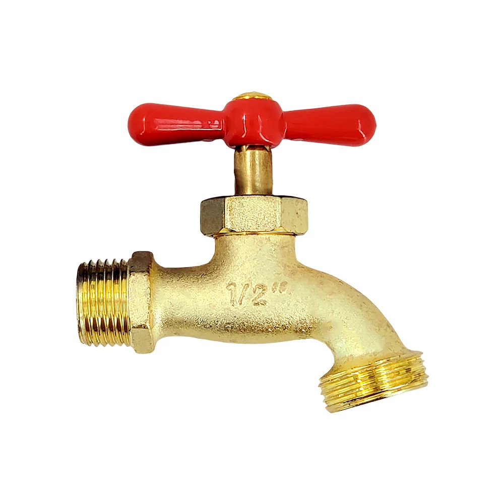 Llave metálica solvex basic de agua con rosca 1/2 pulgada para jardín / sf-70045