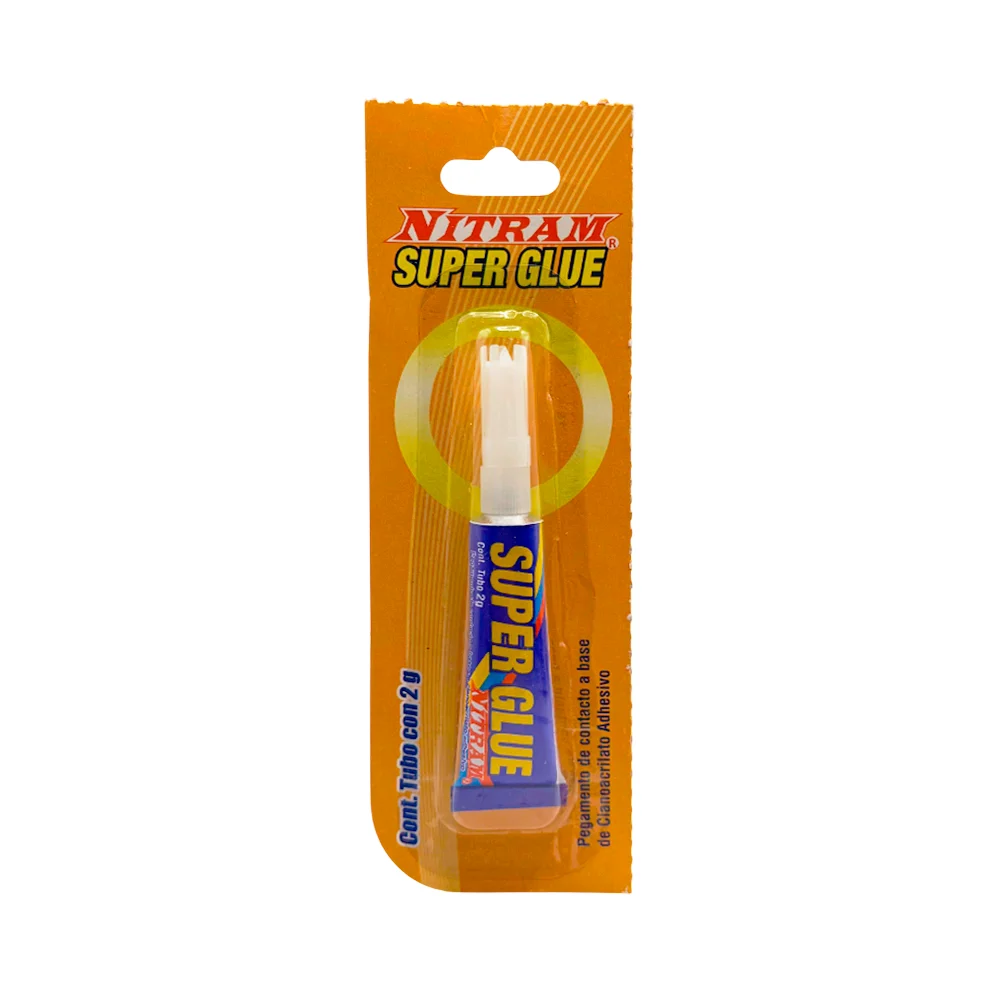 Mini tubo de super pegamento líquido, con adaptador de plástico /2g / nitram