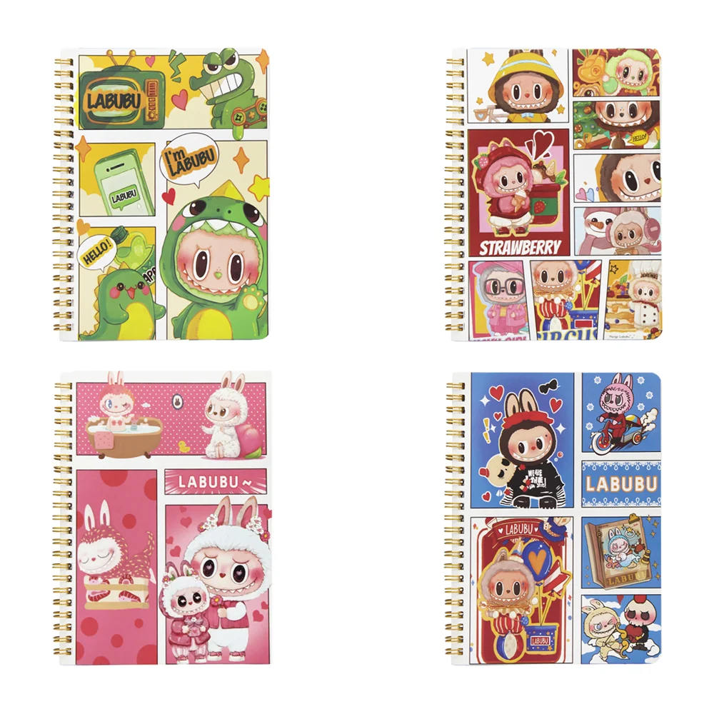 Libreta de pasta blanda, doble espiral, 38 hojas y estampado de labubu, variedad de modelos / sh-32k-3207