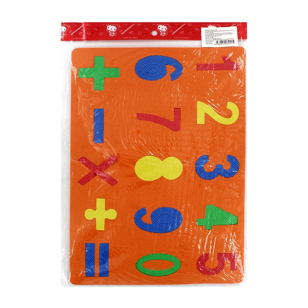 Planilla didáctica de foamy con diseño de números y signos / sh-991
