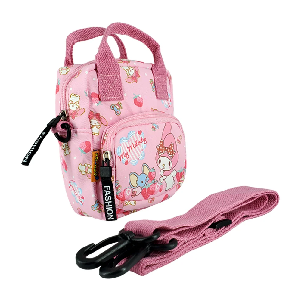 Mini bolsa de mano tipo mochila con 2 compartimentos y correa, diseño estampado personajes de hello kitty sanrio 15x15cm, variedad de diseños / ay-1192