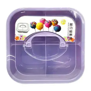 Tupper cuadrado con 4 compartimientos, variedad de colores / sh446 / …