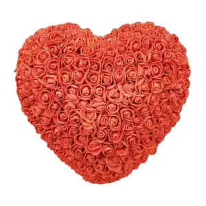 Caja de regalo transparente con corazón de rosas de foamy, variedad d…