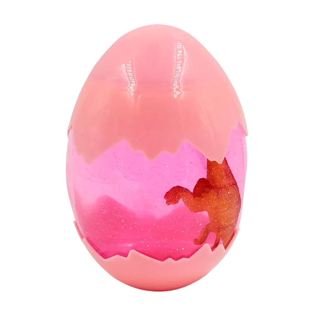 1pza Bote de slime en forma de huevo + figura decorativa en forma de dinosaurio, variedad de colores / 12cm