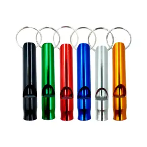 1pza Llavero silbato metálico de tipo policia, 6cm, variedad de color…