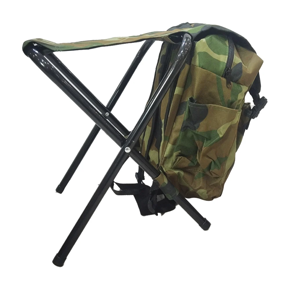 Mochila táctica de 32cm con taburete-banco plegable equipado de 28x34cm + diseño militar / sla