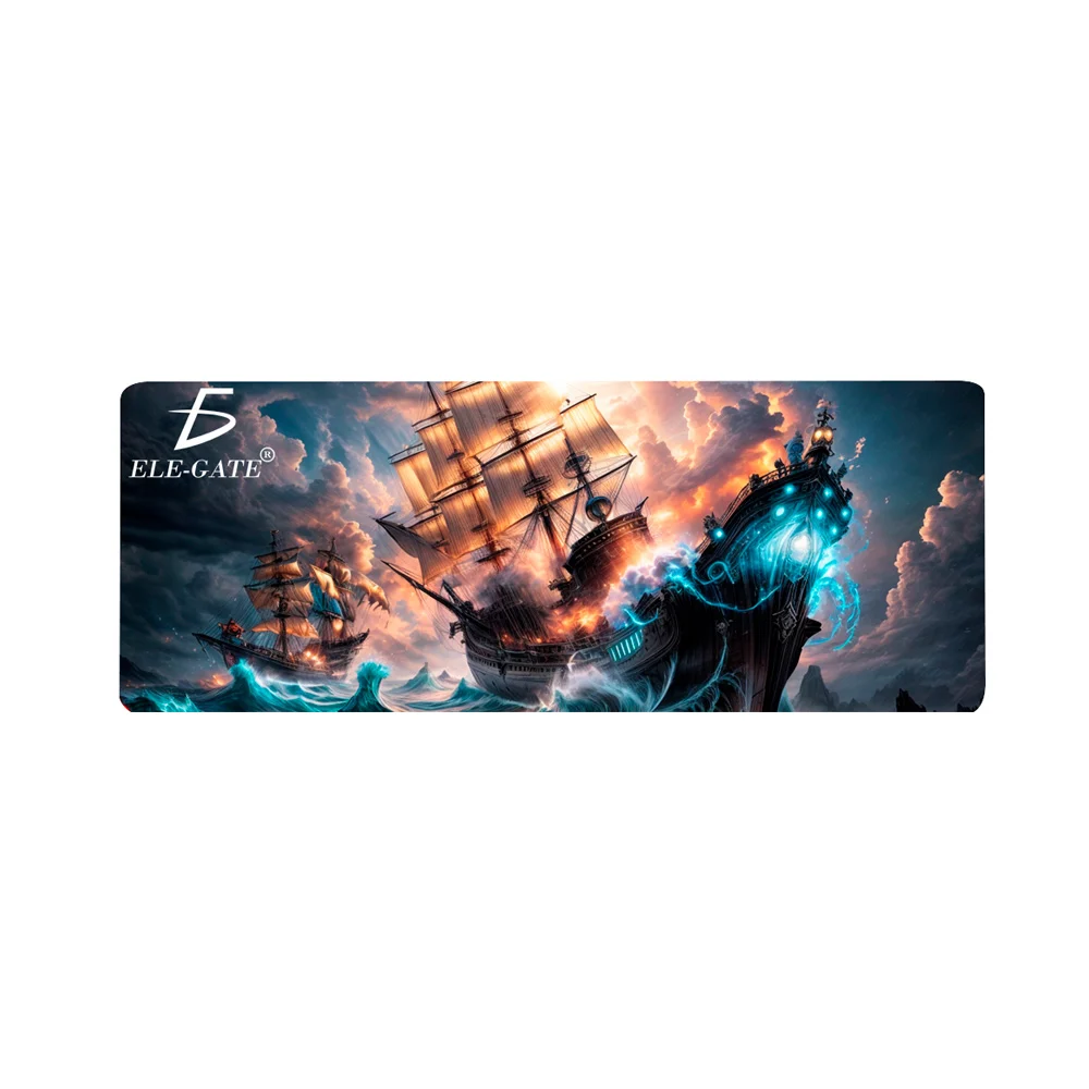 Mouse pad gamer con estampado de barcos piratas, 80x30cm / sm.03.viaje