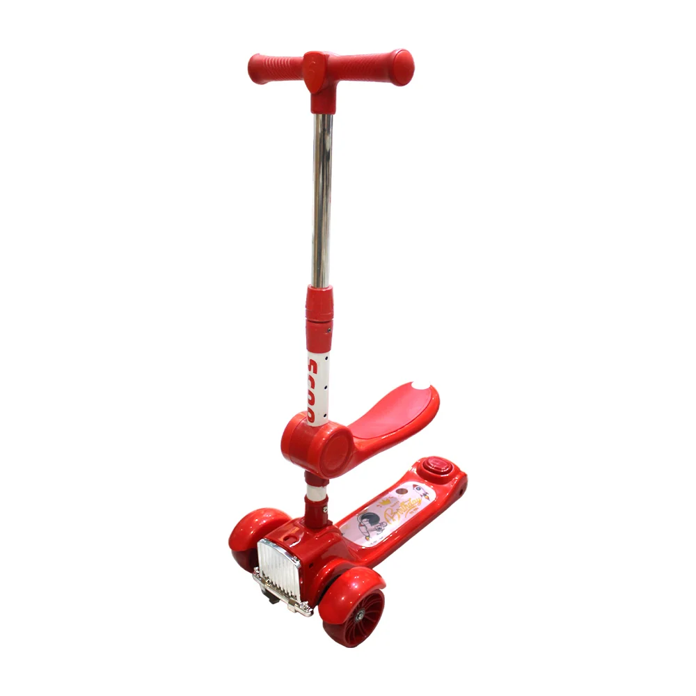 Scooter infantil metálico en forma de camión con asiento, sonido y diseño de astronauta / happy birthday to you / sm913