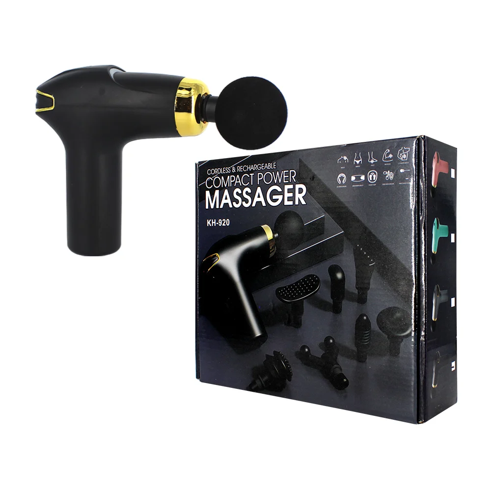 Pistola masajeadora con accesorios, variedad de colores / kh-920 / smf-541 / 16446