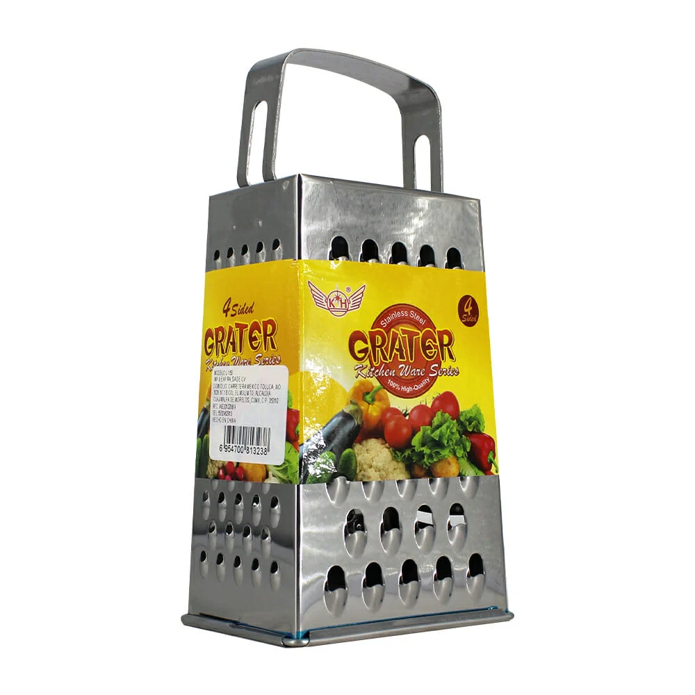 Rallador manual metálico chico cuadrado con 4 tipos de rallado para alimentos / grater / 16828-1 / a4190