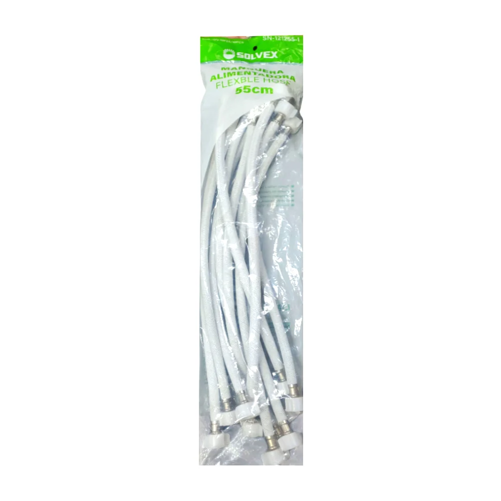 Paquete con 10 mangueras alimentadoras flexibles de 55cm con boquilla de 1/2 pulgada y tuerca de plástico / sn-121255-1