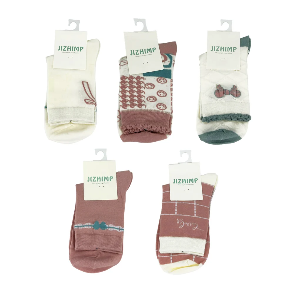 Par de calcetines talla 22-24 con estampado para dama, variedad de modelos / jizhimp / 090019