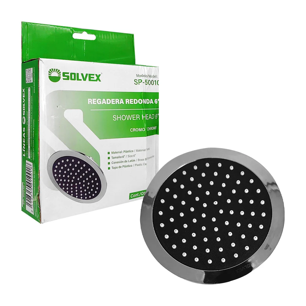 Regadera redonda solvex de 6 pulgadas co...