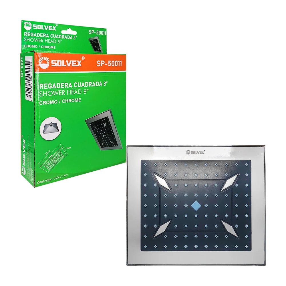 Regadera cuadrada solvex de 8 pulgadas c...