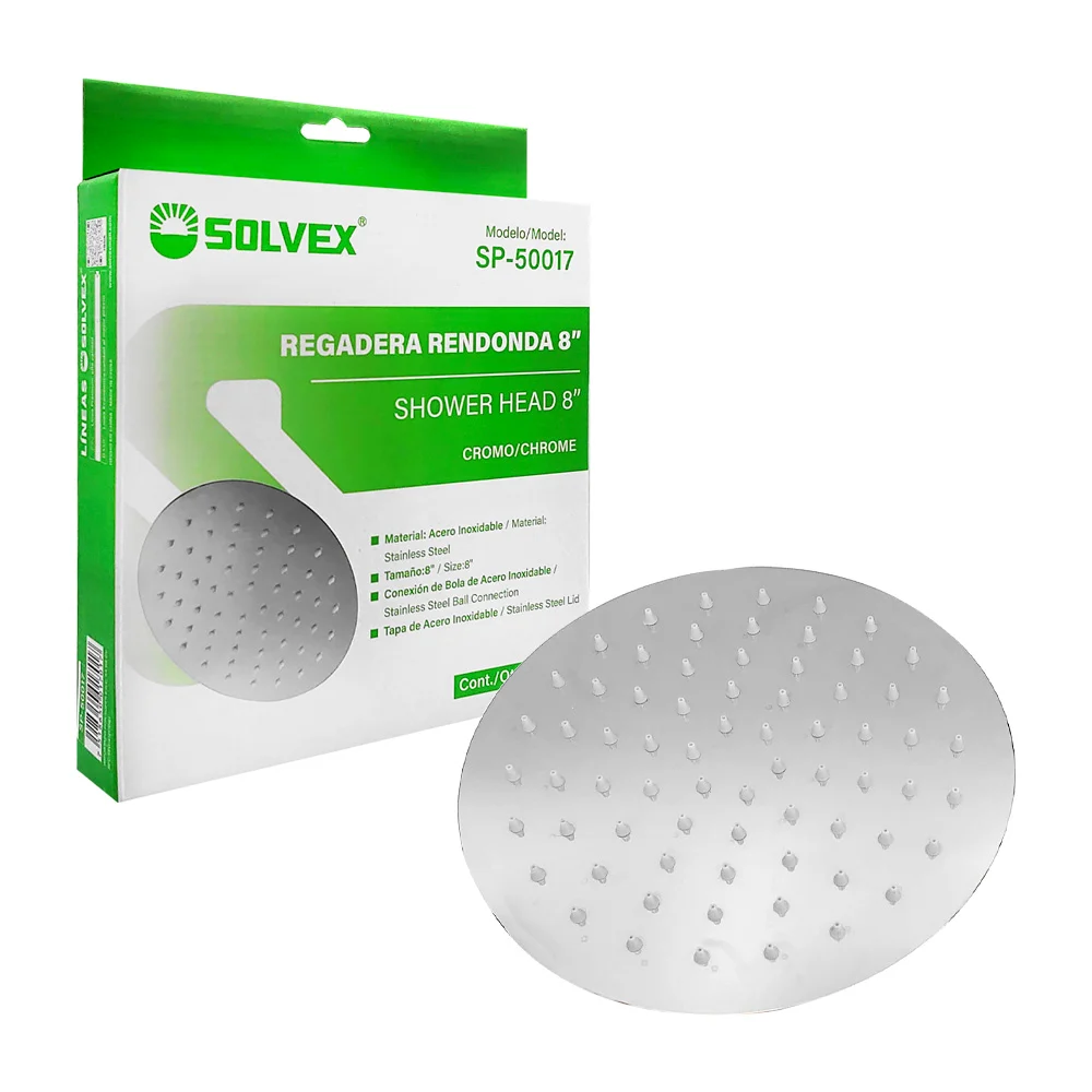 Regadera redonda solvex de 8 pulgadas co...