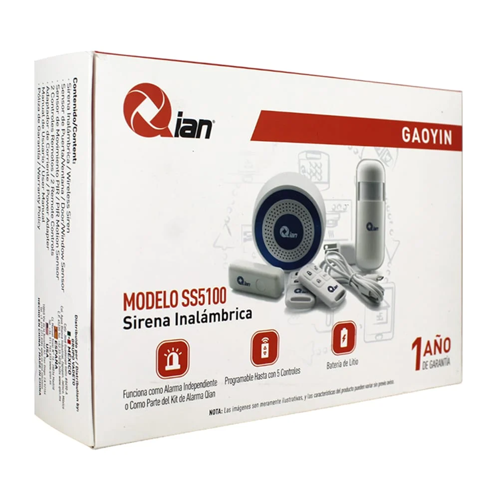 Kit de sirena inalámbrico bluetooth con sensor y controles + accesorios / gaoyin / pe-519