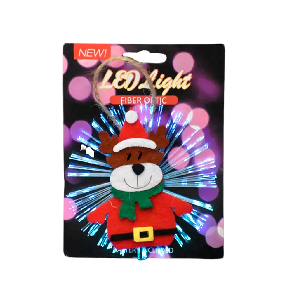 1pza Adorno colgante con fibra óptica led y diseño navideño, variedad de modelos / fiber optic / st-2