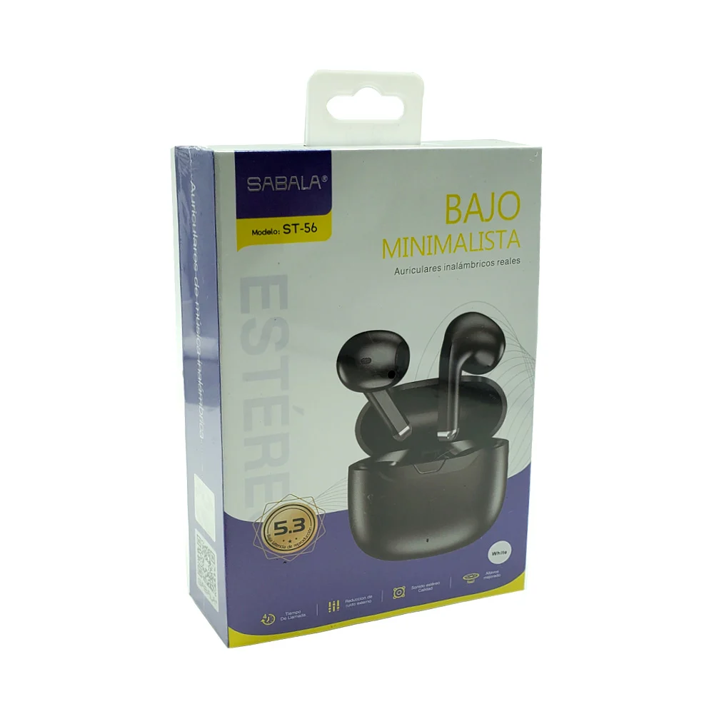 Audífonos inalámbricos sabala tipo earphones con estuche de carga / bajo minimalista / 058248