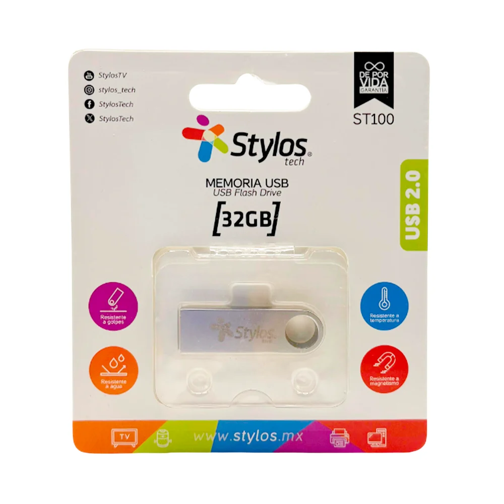 Memoria usb stylos de 32gb, compacta, li...