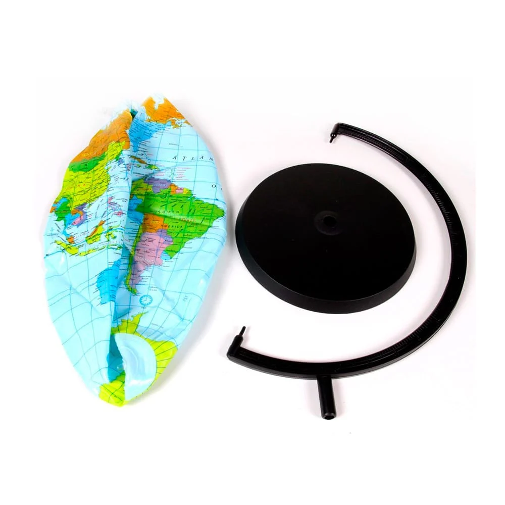 Globo terráqueo inflable de 28cm con base para escritorio / st36945