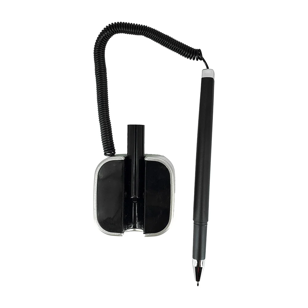 Pluma bolígrafo con cuerda espiral + base para mostrador / 018923