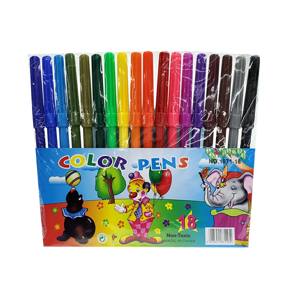 Paquete con 18 plumones de colores / color pens / 1871-18 / st39127