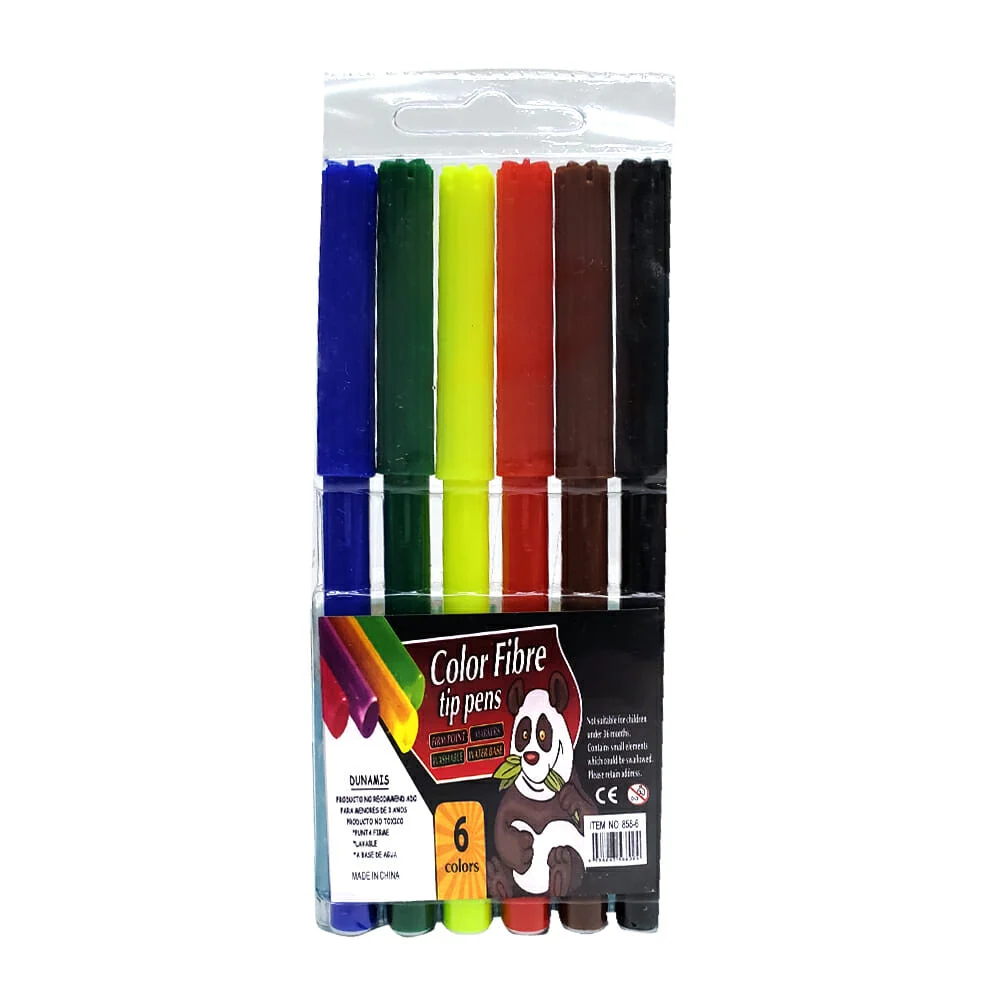 Blíster con 6 plumones de colores a base de agua / color fibre / 858-6