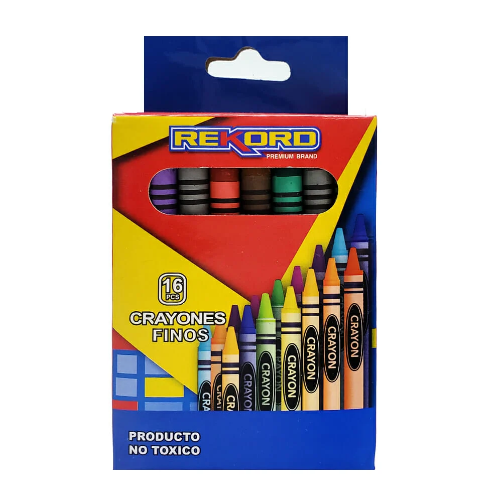 Caja con 16 crayones crayolas finas rekord de colores / st42147