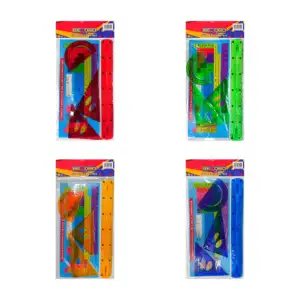 Set de geometría, 1 regla de 30 cm, 2 escuadras, transportador y tabl…