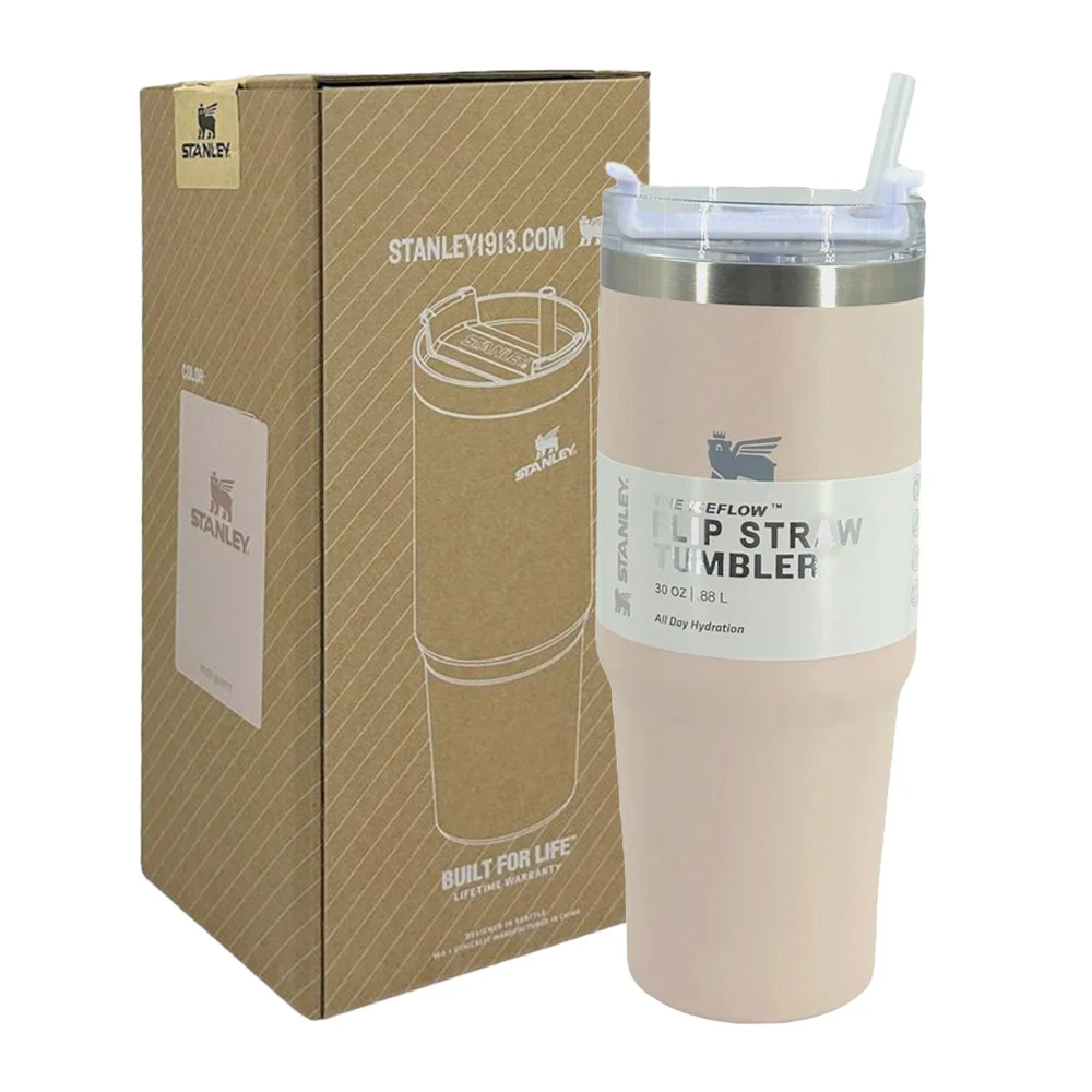 Vaso termo de acero inoxidable liso con popote y logo de oso 30oz 887ml, variedad de colores / 1913 / stl30ai