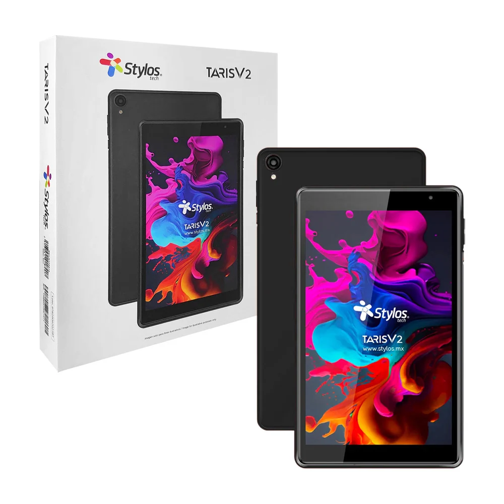 Tableta digital stylos taris v2 de 8 pulgadas, 2gb de ram, 32gb de almacenamiento, android 11, cámara frontal 0.3mp - trasera 2mp, capacidad de 4000mah, color negra y funda tpu / stta81b