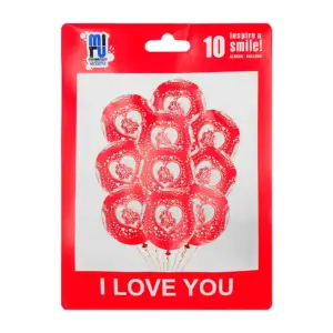 Paquete con 10 globos de látex con frase i love you para san valentín…