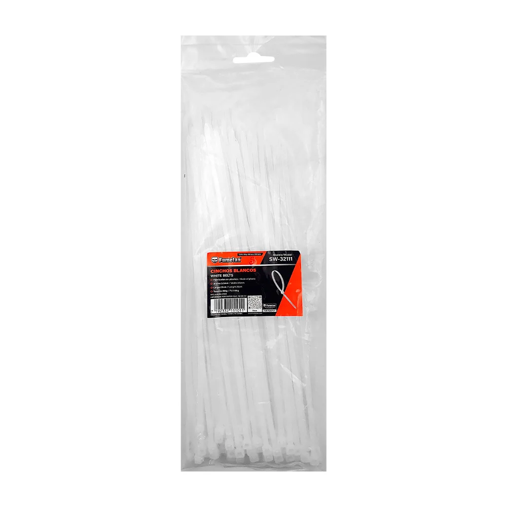 Paquete de cinchos blancos fumetax 25cm x 3.5mm / sw-32111